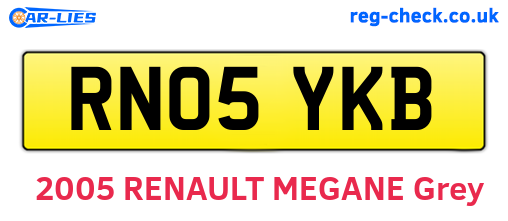 RN05YKB are the vehicle registration plates.