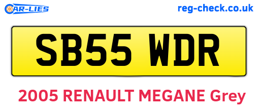 SB55WDR are the vehicle registration plates.