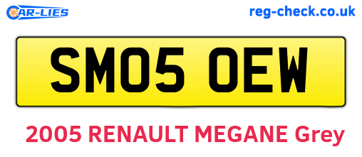 SM05OEW are the vehicle registration plates.