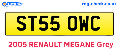 ST55OWC are the vehicle registration plates.