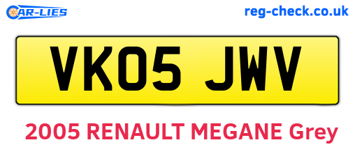 VK05JWV are the vehicle registration plates.