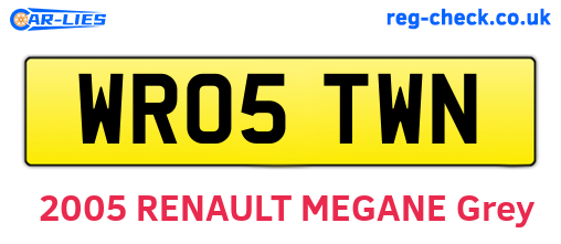 WR05TWN are the vehicle registration plates.