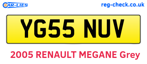 YG55NUV are the vehicle registration plates.