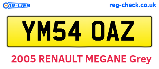 YM54OAZ are the vehicle registration plates.