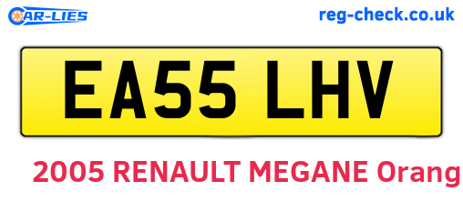 EA55LHV are the vehicle registration plates.