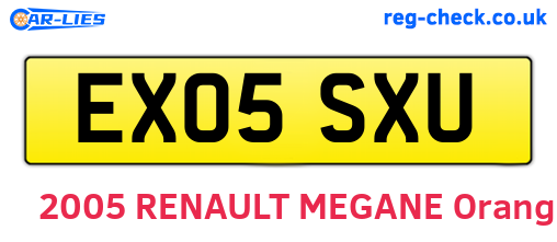 EX05SXU are the vehicle registration plates.