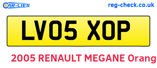 LV05XOP are the vehicle registration plates.