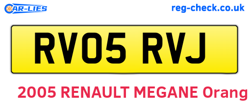 RV05RVJ are the vehicle registration plates.