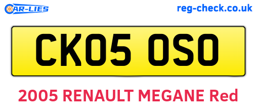 CK05OSO are the vehicle registration plates.