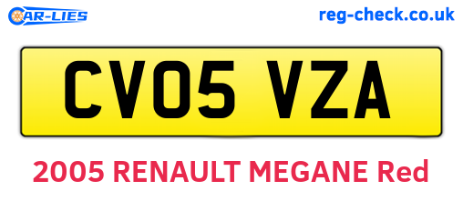 CV05VZA are the vehicle registration plates.