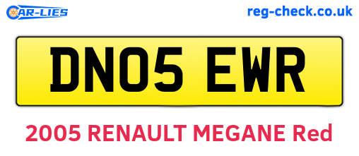 DN05EWR are the vehicle registration plates.