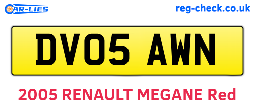 DV05AWN are the vehicle registration plates.