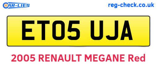 ET05UJA are the vehicle registration plates.