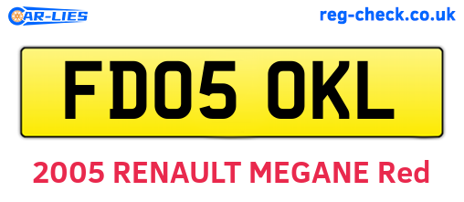 FD05OKL are the vehicle registration plates.