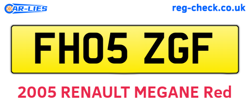 FH05ZGF are the vehicle registration plates.