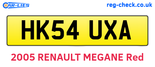 HK54UXA are the vehicle registration plates.