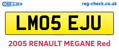 LM05EJU are the vehicle registration plates.