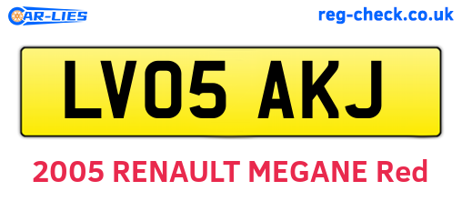LV05AKJ are the vehicle registration plates.