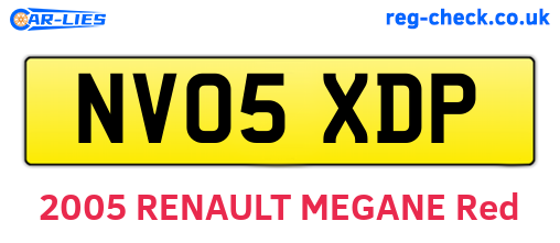 NV05XDP are the vehicle registration plates.