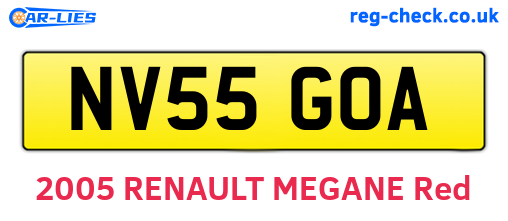 NV55GOA are the vehicle registration plates.