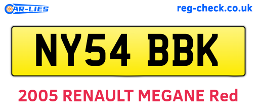 NY54BBK are the vehicle registration plates.
