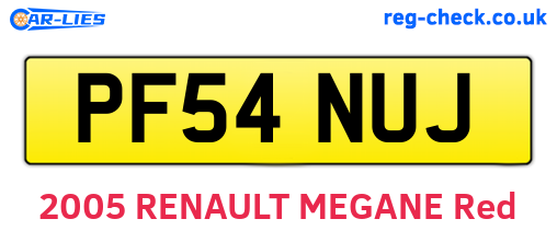PF54NUJ are the vehicle registration plates.