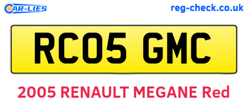 RC05GMC are the vehicle registration plates.