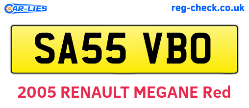 SA55VBO are the vehicle registration plates.