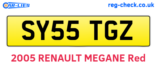 SY55TGZ are the vehicle registration plates.