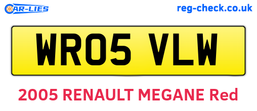 WR05VLW are the vehicle registration plates.