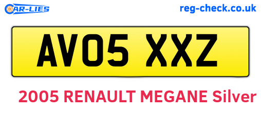 AV05XXZ are the vehicle registration plates.