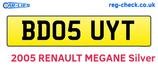 BD05UYT are the vehicle registration plates.