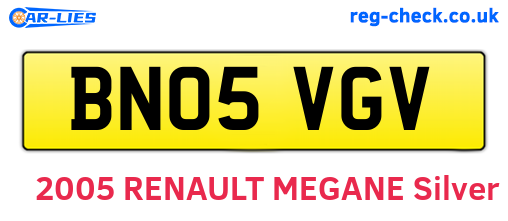 BN05VGV are the vehicle registration plates.