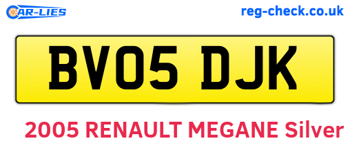 BV05DJK are the vehicle registration plates.