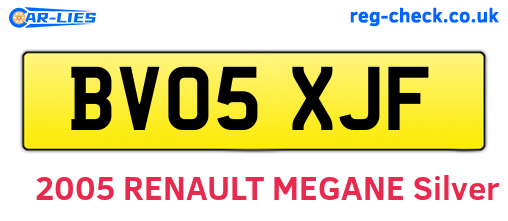 BV05XJF are the vehicle registration plates.