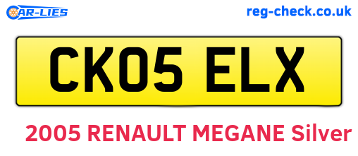CK05ELX are the vehicle registration plates.
