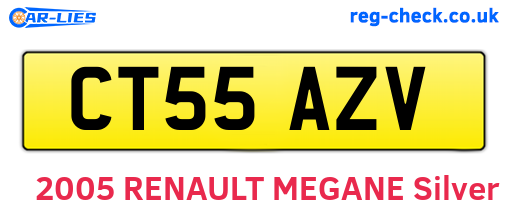 CT55AZV are the vehicle registration plates.