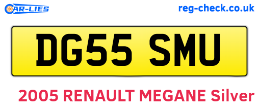DG55SMU are the vehicle registration plates.