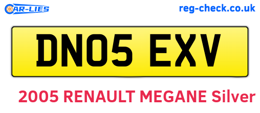 DN05EXV are the vehicle registration plates.