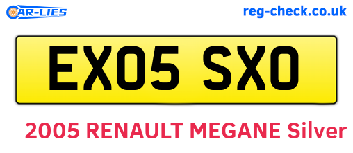 EX05SXO are the vehicle registration plates.