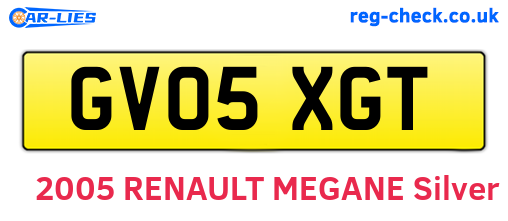 GV05XGT are the vehicle registration plates.