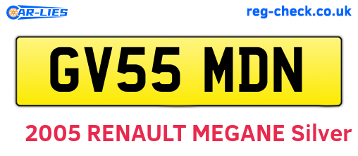 GV55MDN are the vehicle registration plates.