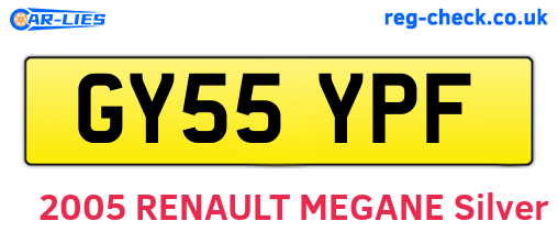 GY55YPF are the vehicle registration plates.