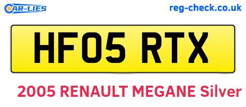 HF05RTX are the vehicle registration plates.