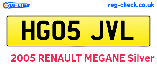 HG05JVL are the vehicle registration plates.