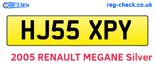 HJ55XPY are the vehicle registration plates.