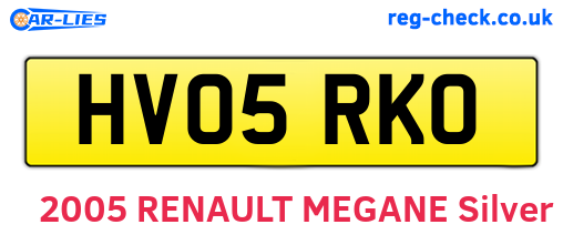 HV05RKO are the vehicle registration plates.