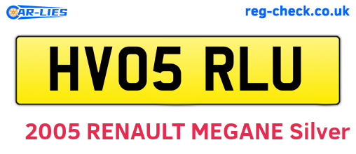 HV05RLU are the vehicle registration plates.