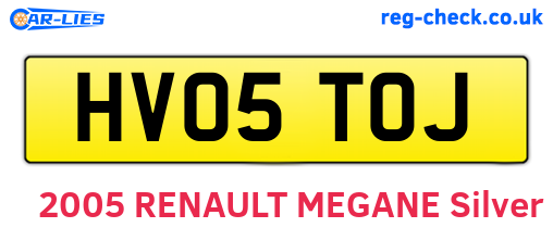HV05TOJ are the vehicle registration plates.