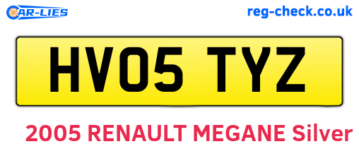 HV05TYZ are the vehicle registration plates.